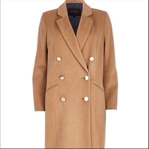 River Island Military Camel Coat